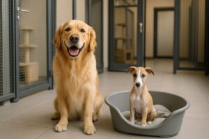 سگهای خوشحال در پانسیون حرفهای حیوانات خانگی در ایرانزمین در محیطی تمیز و مجهز